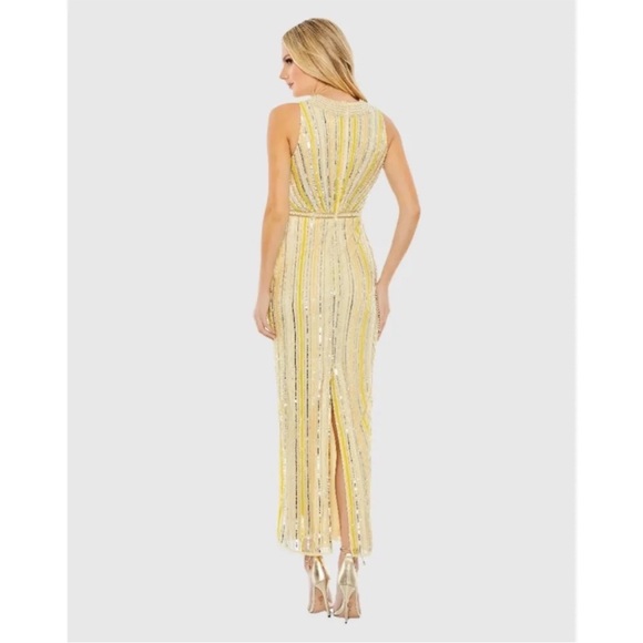 NWT Mac Duggal Embellished Halter Neckline Sheath Dress - size 12 - Picture 2 of 3